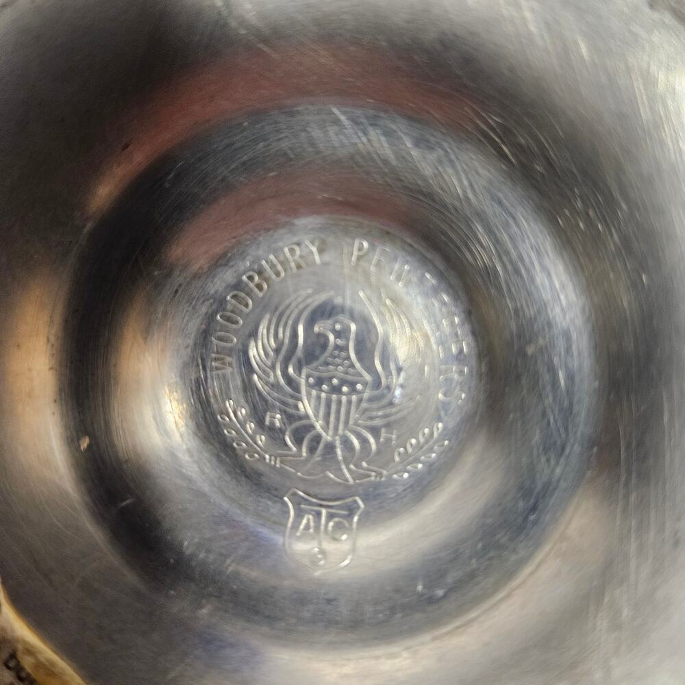 Vintage Woodbury Pewterers Finger Loop Chamberstick